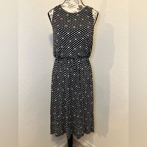 LOFT Black and White Midi Dress